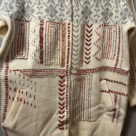 Sundance Women’s Victoria Embroidered Lambswool Long Cardigan Size Large - Picture 2 of 8